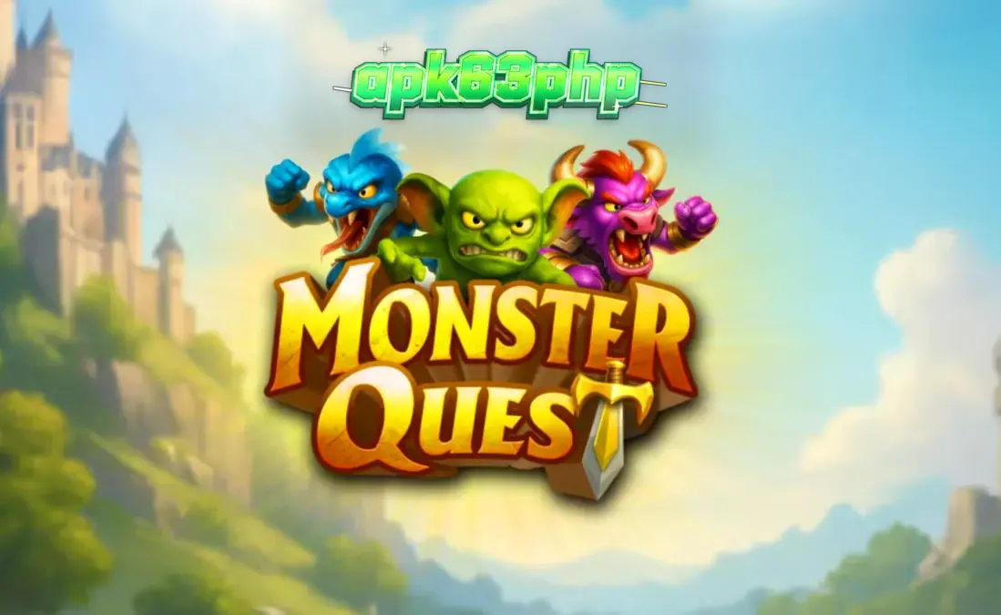Pemandangan kastil abad pertengahan dalam slot Monster Quest